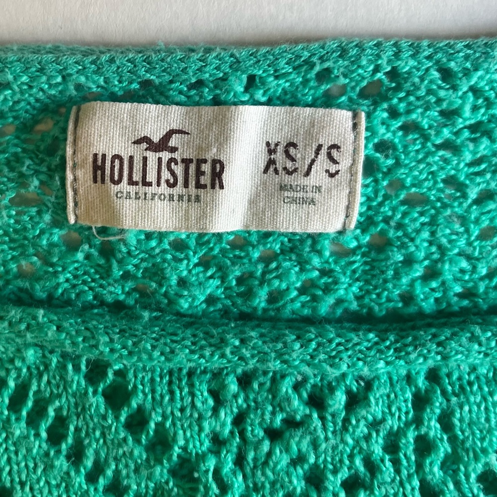 Hollister Green Knit short sleeve Sweater